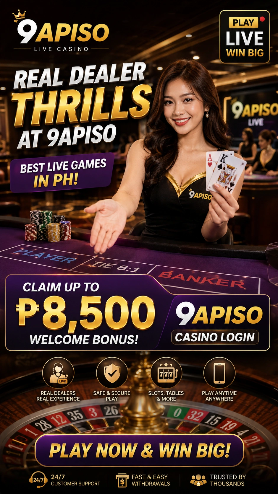 Philippines live casino categories and transparent table limits