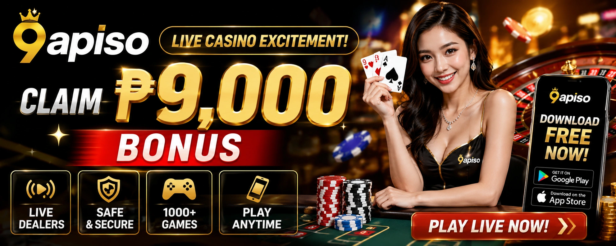 Live casino mobile gameplay on Android and iPhone
